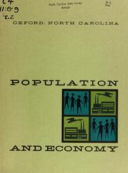 Cover of: Oxford, North Carolina, population and economy