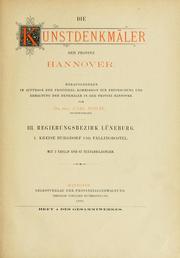 Cover of: Die Kunstdenkmäler der Provinz Hannover by 