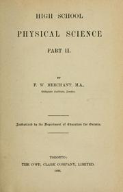 Cover of High school physical science:  part 2. by F. W. Merchant