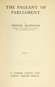 Cover of: The pageant of Parliament by MacDonagh, Michael