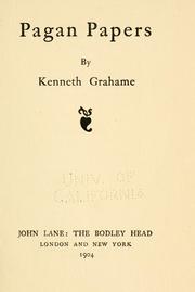 Cover of: Pagan papers by Kenneth Grahame
