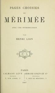 Cover of: Pages choisies de Mérimée