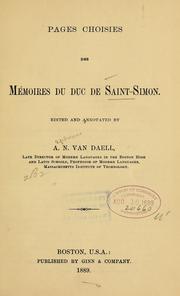 Cover of: Pages choisies des Mémoires du duc de Saint-Simon.