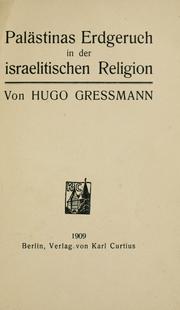 Cover of: Palästinas Erdgeruch in der israelitischen Religion.