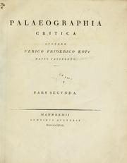 Cover of: Palaeographia critica. by Ulrich Friedrich Kopp