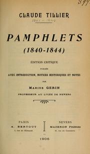 Cover of: Pamphlets (1840-1844)