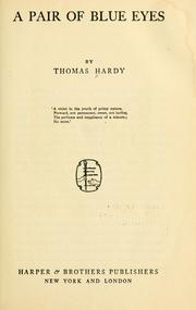 Cover of: A pair of blue eyes. by Thomas Hardy