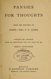Cover of: Pansies for thoughts, from the writings of Pansy--Mrs. G. R. Alden by Isabella Macdonald Alden