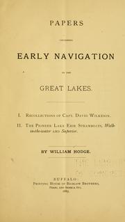 Cover of: Papers concerning early navigation on the Great Lakes. by William Hodge