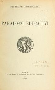 Cover of: Paradossi educativi.