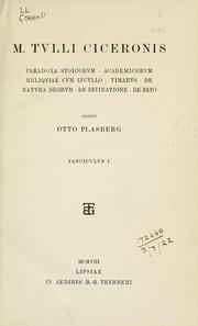 Cover of: Paradoxa stoicorum by Cicero