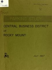 Cover of: Parking study, central business district of Rocky Mount