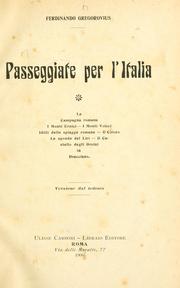 Cover of: Passeggiate per l'Italia by Ferdinand Gregorovius