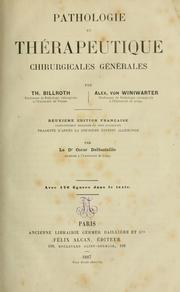 Cover of: Pathologie et thérapeutique chirurgicales générales