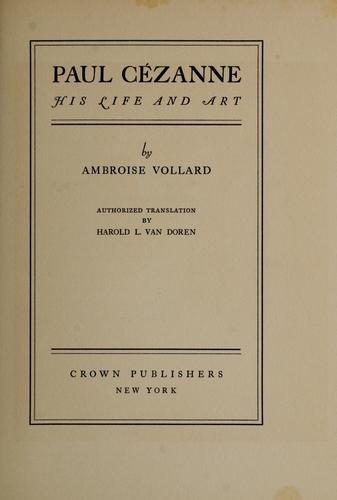 Paul Cézanne by Ambroise Vollard