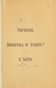 Cover of: Patriotism. by Thomas Manson Norwood