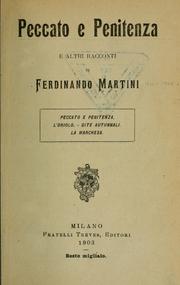 Cover of: Peccato e penitenza, e altri racconti
