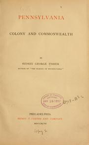 Cover of: Pennsylvania, colony and commonwealth