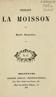 Cover of: Pendant la moisson