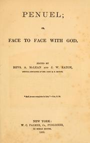 Cover of: Penuel, or, Face to face with God