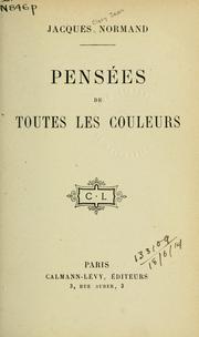 Cover of: Pensées de toutes les couleurs