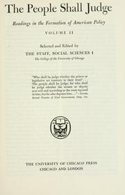 Cover of: The people shall judge by University of Chicago. College.
