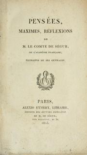 Cover of: Pensées, maximes, reflexions