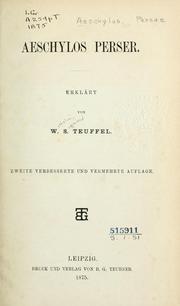 Cover of: Perser by Aeschylus