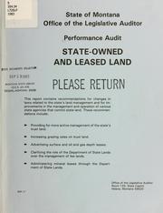 Performance audit, state-owned and leased land by Montana. Legislature. Office of the Legislative Auditor.