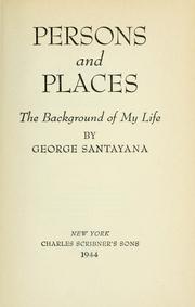 Cover of: Persons and places: the background of my life