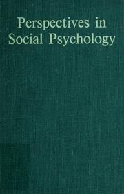 Cover of: Perspectives in social psychology. by Otto Klineberg