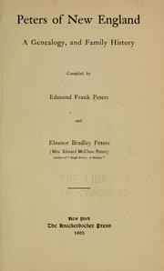 Cover of: Peters of New England by Edmond Frank Peters