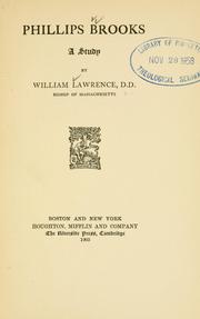 Cover of: Phillips Brooks, a study