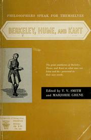 Cover of: Philosophers speak for themselves: Berkeley, Hume and Kant