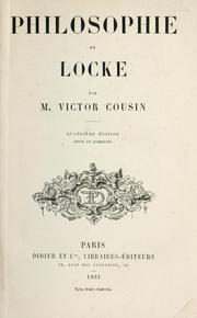 Cover of: Philosophie de Locke