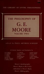Cover of: The Philosophy of G. E. Moore. --