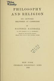 Cover of: Philosophy and religion by Hastings Rashdall