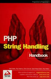 Cover of: PHP string handling handbook by Matt Wade ... [et al.].