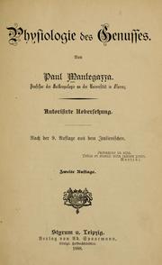 Cover of: Physiologie des Genusses.: 1888.
