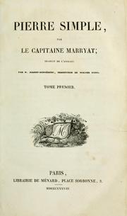 Cover of: Pierre Simple by Frederick Marryat