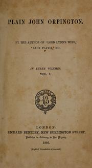 Cover of: Plain John Orpington by John Berwick Harwood