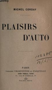 Cover of: Plaisirs d'auto.