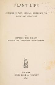 Cover of: Plant life, considered with special reference to form and function