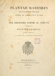 Cover of: Plantae rariores quas in itinere per oras Jonii ac Adriatici Maris et per regiones Samnii ac Aprutii