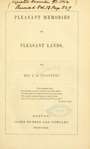 Cover of: Pleasant memories of pleasant lands. by Lydia H. Sigourney