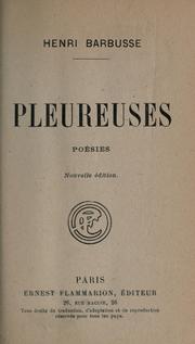 Cover of: Pleureuses: poésies.
