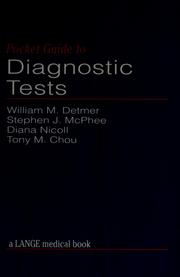 Cover of: Pocket guide to diagnostic tests by William M. Detmer ... [et al.].