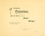 Cover of: A poem, Columbus | Barnes, George Mrs