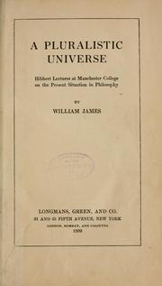 Cover of: A pluralistic universe by William James