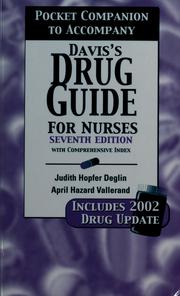 Cover of: Pocket companion to accompany Davis's drug guide for nurses by Judith Hopfer Deglin